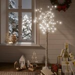 vidaXL Sapin de Noël 140 LED blanc froid Saule 1 5 m Int/Ext