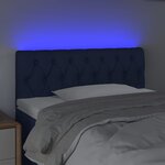 vidaXL Tête de lit à LED Bleu 100x7x78/88 cm Tissu