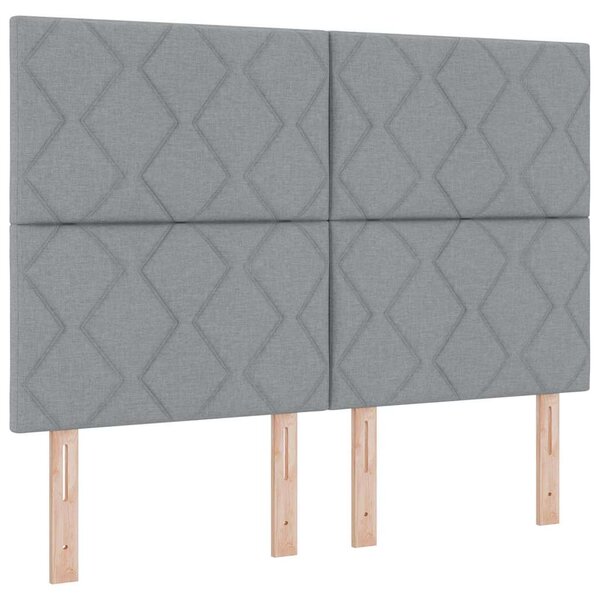 vidaXL Lit à ressort LED avec matelas Gris clair 160 x 200 cm tissu