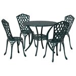 vidaXL Ensemble de salle à manger pour jardin 5 Pièces Vert Aluminium