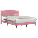 vidaXL Cadre de lit avec tête de lit Rose 120 x 190 cm Velours