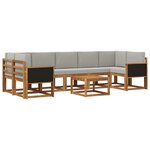 vidaXL Ensemble de canapés d'extérieur 6 Pièces Naturel et gris clair