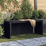vidaXL Banc de jardin extensible noir 212 5x40 5x45 cm bois massif pin