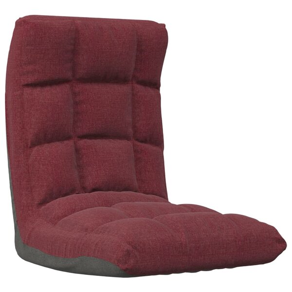 vidaXL Chaise pliable de sol Rouge bordeaux Tissu