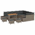 vidaXL Ensemble de canapé de jardin 13 Pièces Gris Poly rotin