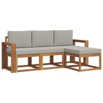 vidaXL Ensemble de canapés d'extérieur 4 pc Gris Naturel et Clair
