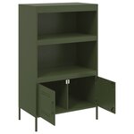 vidaXL Buffet haut vert olive 68x39x113 cm acier