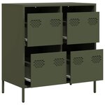 vidaXL Buffet vert olive 68x39x73 5 cm acier laminé à froid