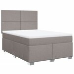 vidaXL Sommier à lattes de lit avec matelas Taupe 140x190 cm Tissu
