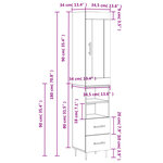 vidaXL Buffet haut Chêne fumé 34 5x34x180 cm Bois d'ingénierie