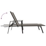 vidaXL Chaise longue acier et tissu textilène gris