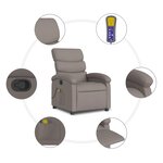 vidaXL Fauteuil de massage inclinable Taupe Tissu