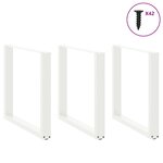 vidaXL Pieds de table à manger en U 3 pièces Blanc 80 x (72-73) cm Acier