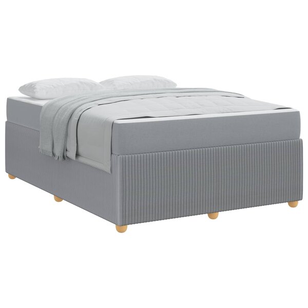 vidaXL Cadre de lit avec matelas Gris clair 140 x 200 cm tissu