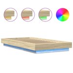 vidaXL Cadre de lit avec lumières LED sans matelas 75x190 cm