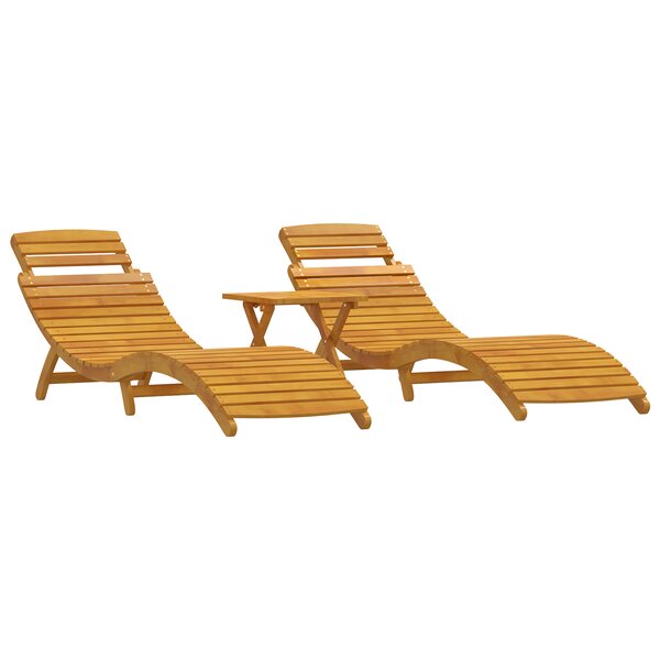 vidaXL Chaise longue 3 Pièces Marron 40 x 40 x 40cm Bois d'acacia massif