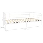 vidaXL Cadre de lit de jour sans matelas blanc métal 90x200 cm
