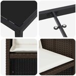 vidaXL Ensemble de salle à manger pour jardin 5 Pièces Marron Poly rotin