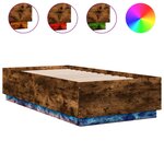 vidaXL Cadre de lit avec LED sans matelas chêne fumé 90x190 cm