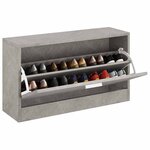 vidaXL Banc à chaussures Gris béton 80x24x45 cm Bois d'ingénierie
