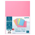 Paquet De 50 Chemises 1 Rabat Super 210 - 24x32cm - Rose - X 5 - Exacompta
