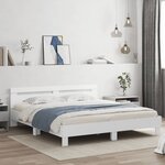 vidaXL Cadre de lit avec LED sans matelas blanc 160x200 cm