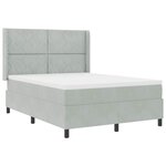 Lit Box Spring vidaXL avec Matelas Gris clair 140x190 cm Velours