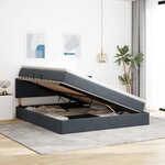 vidaXL Lit de Rangement avec matelas Gris foncé 160 x 200 cm Velours