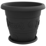 vidaXL Pots de plantes 24 Pièces Noir Ø 39 x 32 cm Plastique