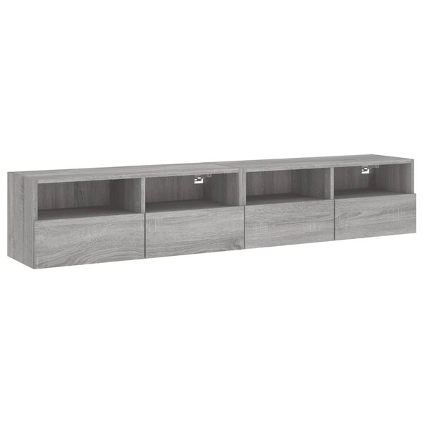 vidaXL Meubles TV muraux 2Pièces sonoma gris 80x30x30cm bois d'ingénierie