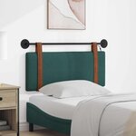vidaXL Tête de lit suspendue Avec lumière LED Vert foncé PU antique