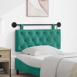 vidaXL Tête de lit suspendue Avec lumière LED Turquoise Velours