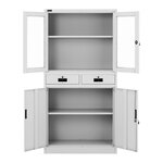Meuble de classement 90 x 40 x 180 cm 3 tiroirs coffre-fort gris clair