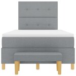 Lit à ressort box vidaXL avec matelas et banc Gris clair 120x200 cm en tissu