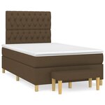 vidaXL Sommier à lattes de lit et matelas marron foncé 120x190cm tissu