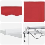 vidaXL Auvent Rétractable Rouge 500 × 300 cm Tissu et Métal