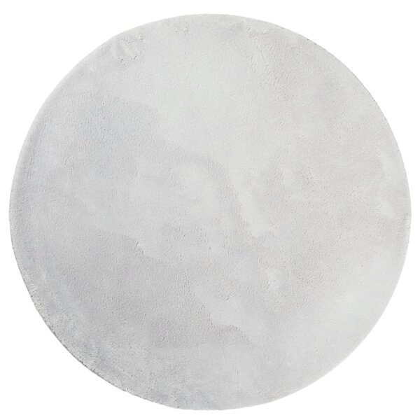 vidaXL Tapis HUARTE à poils courts doux et lavable gris Ø 100 cm