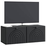 vidaXL Meuble TV mural Noir 78 5 x 31 x 30 cm Bois d'ingénierie