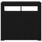 Buffet vidaXL avec lumières LED  Chêne noir  80x35x75 cm  Bois d'ingénierie