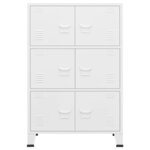 vidaXL Coffre de rangement industriel Blanc 75x40x115 cm Métal