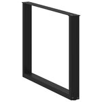 vidaXL Pieds de table à manger en U 3 pièces Noir 100 x (72-73) cm Acier