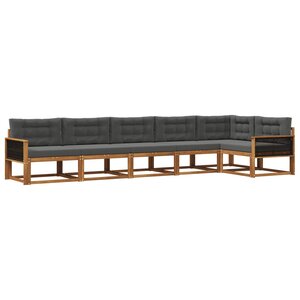 vidaXL Ensemble de canapés d'extérieur 6 Pièces Naturel et Anthracite