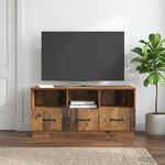 vidaXL Meuble TV Bois ancien 102 x 34 5 x 47 cm Bois d'ingénierie