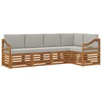 vidaXL Ensemble de canapés d'extérieur 5 pc Gris Naturel et Clair