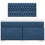 vidaXL Sommier à lattes de lit avec matelas Bleu 160x200 cm Tissu