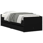 vidaXL Cadre de lit sans matelas noir 75x190 cm
