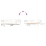 vidaXL Lit coulissant sans matelas blanc 2x(80x200) cm Bois massif