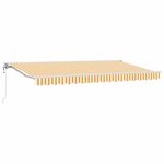vidaXL Auvent Rétractable Jaune et blanc 350x200 cm tissu