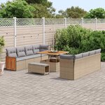 vidaXL Ensemble de canapé de jardin 11 Pièces beige et gris clair