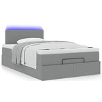 vidaXL Lit ottoman avec matelas gris clair 120x200 cm tissu